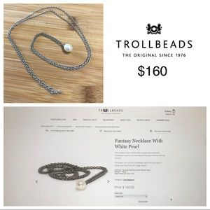 Trollbeads - Fantasy Necklace with White Pearl